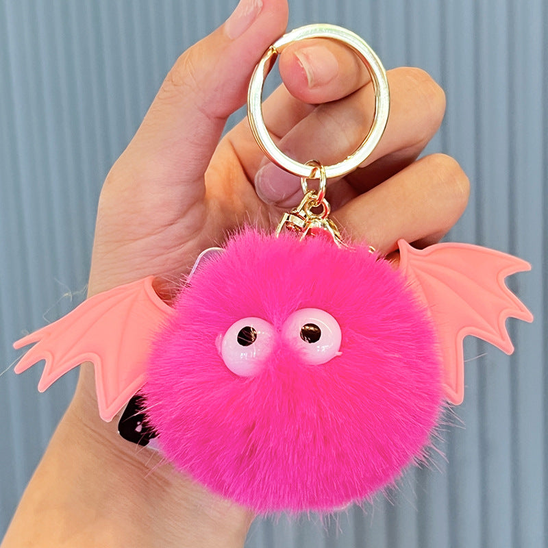 Wholesale Cute Cat Head Plush Ball Keychain